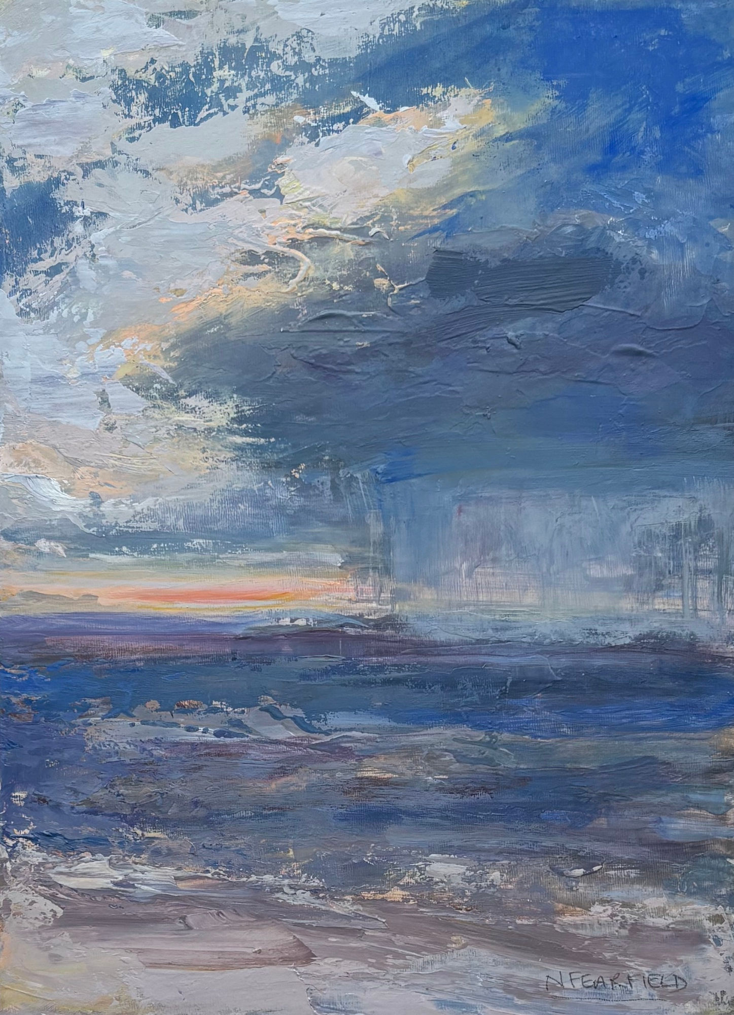 small expressive seascape paintings by Nicole Fearfield