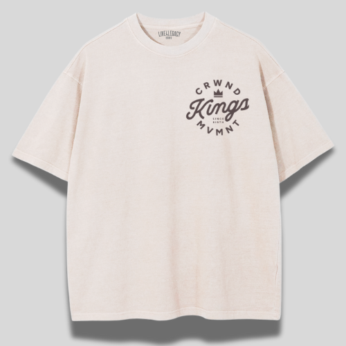 Crowned Kings Mvmnt Men's Oversized Tee-Bone | Live4Legacy Brand