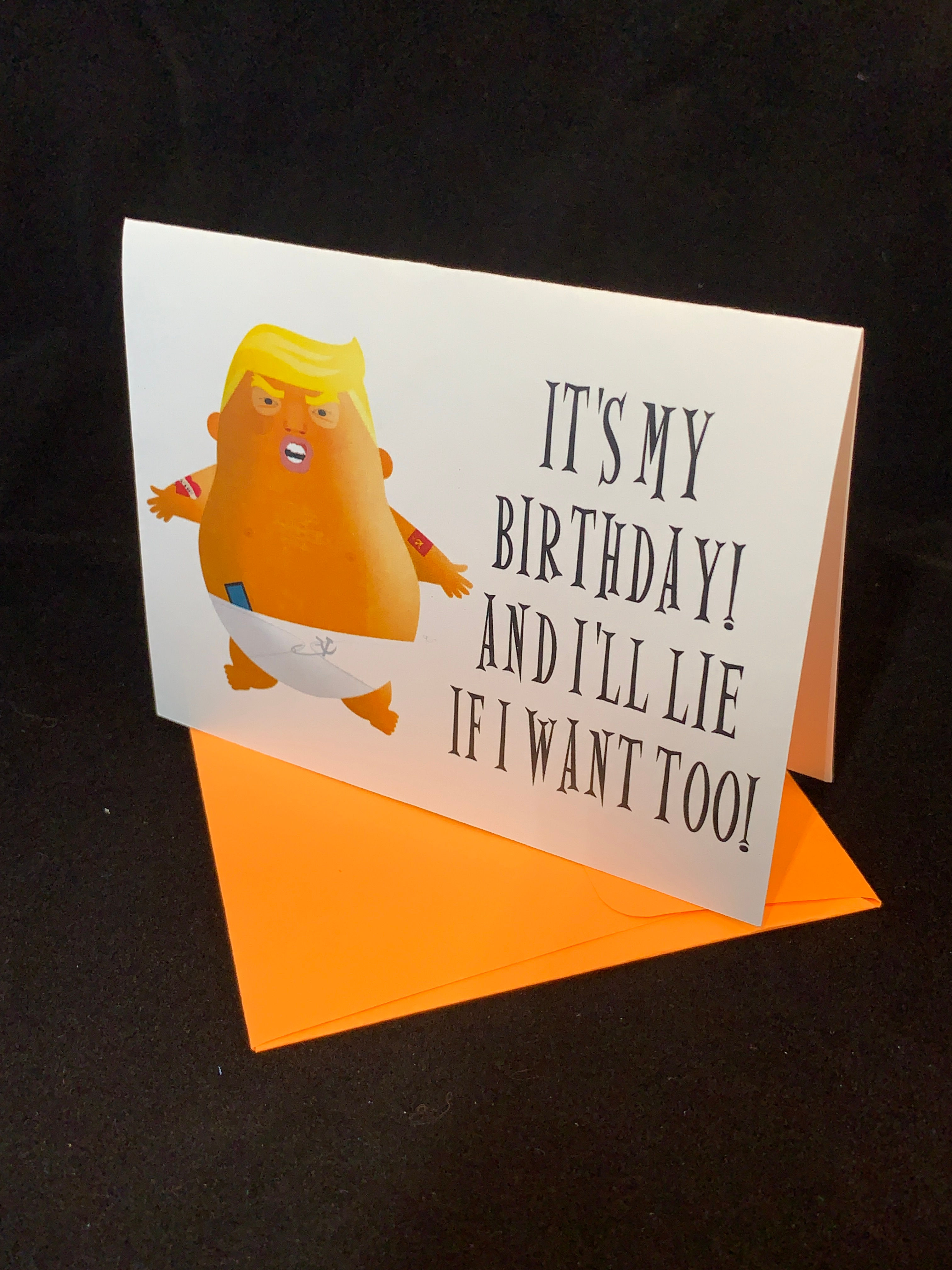 CARD - Happy Birthday Orange Lie