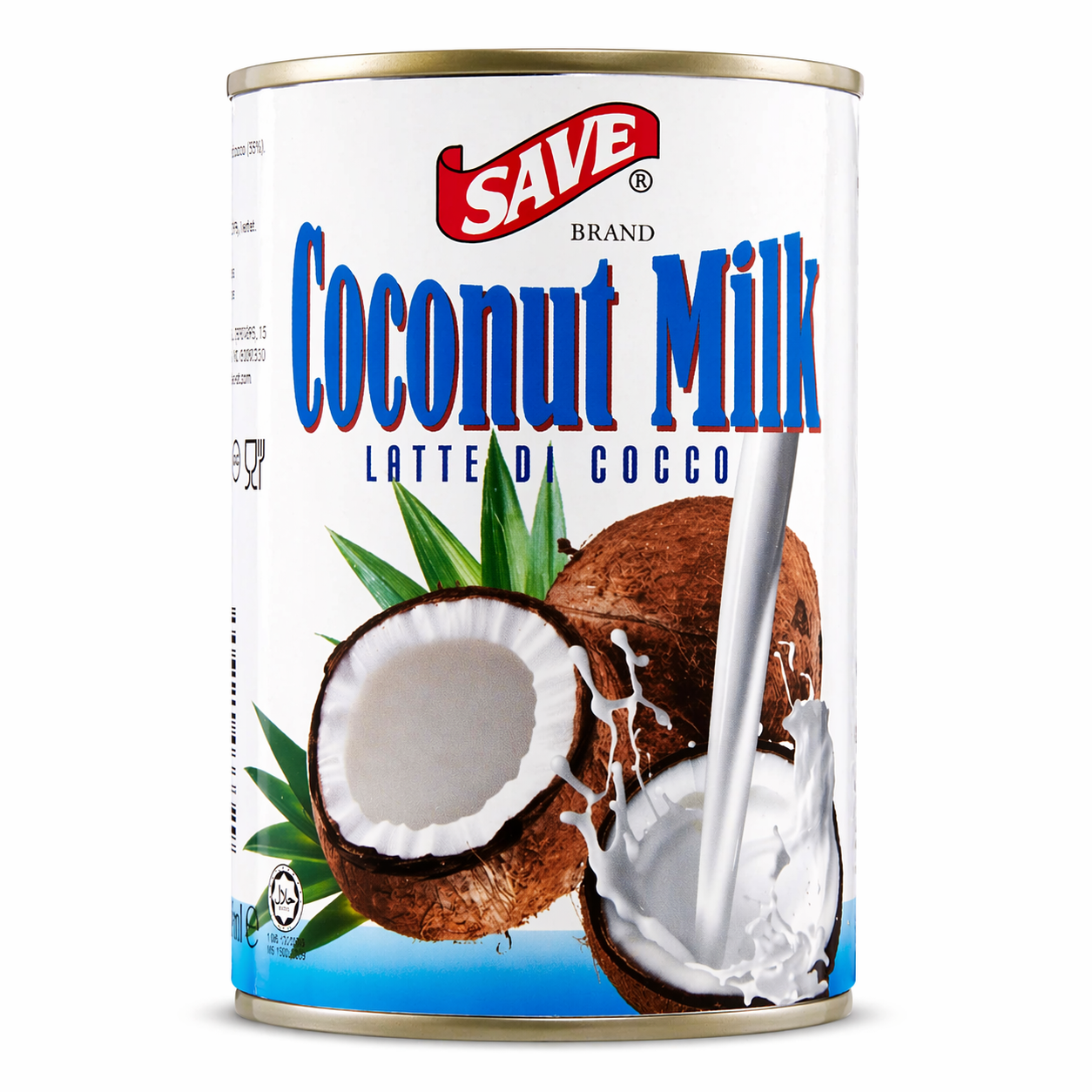 latte di cocco senza glutine 400ml lattina SAVE