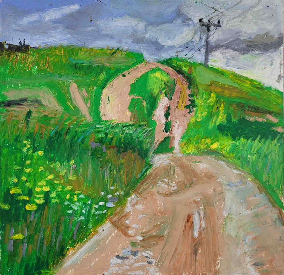 _dirt road_2018_oil pastels on paper_25x25.jpg