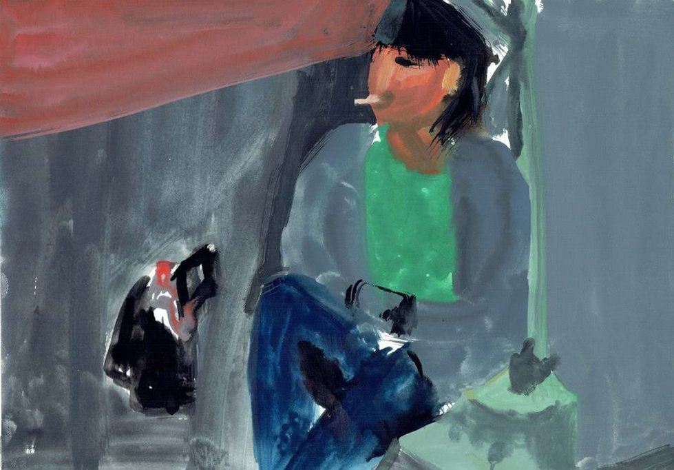 smoking_2014-2015_gouache on paper
