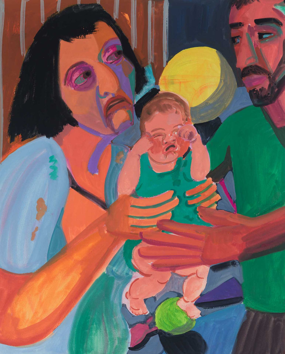 handing,2019, gouache on paper, 2019