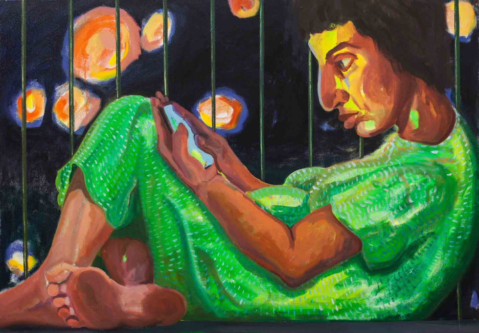 green nightgown_2021_oil on canvas_70x100