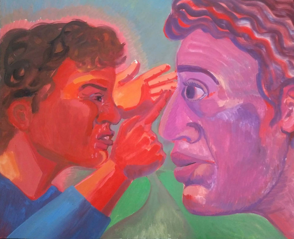 ungry boy,2021, gouache on paper, 50x40