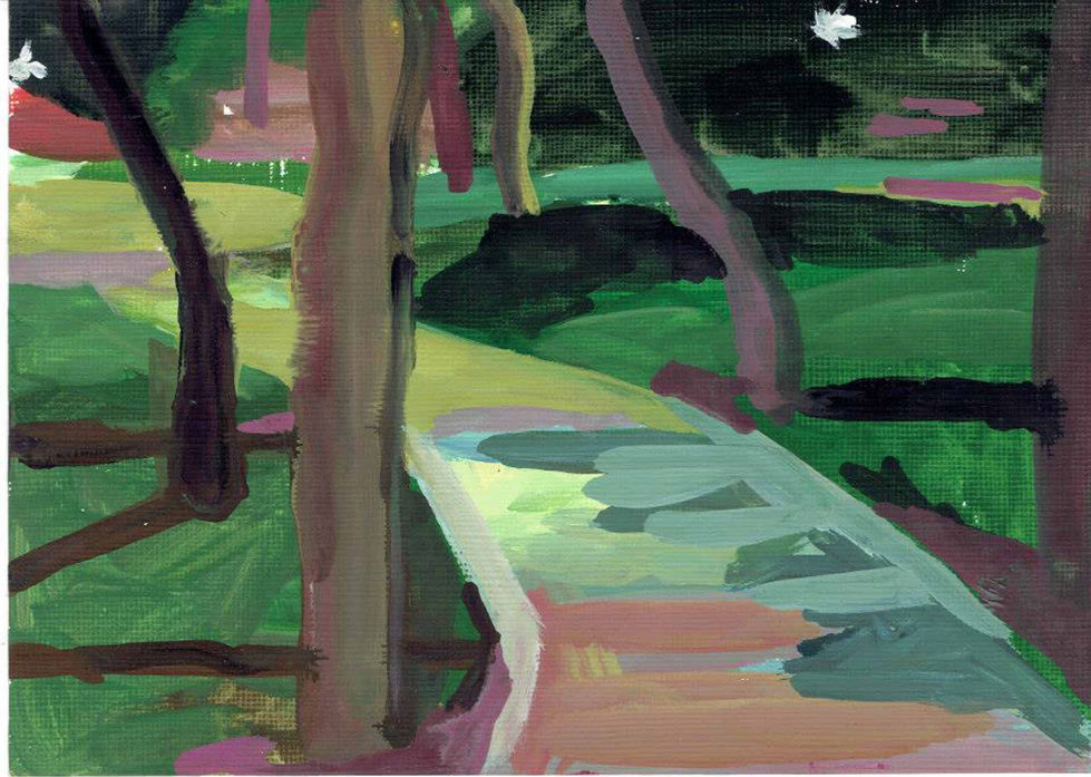 path between trees_2015_gouache on paper_18x13