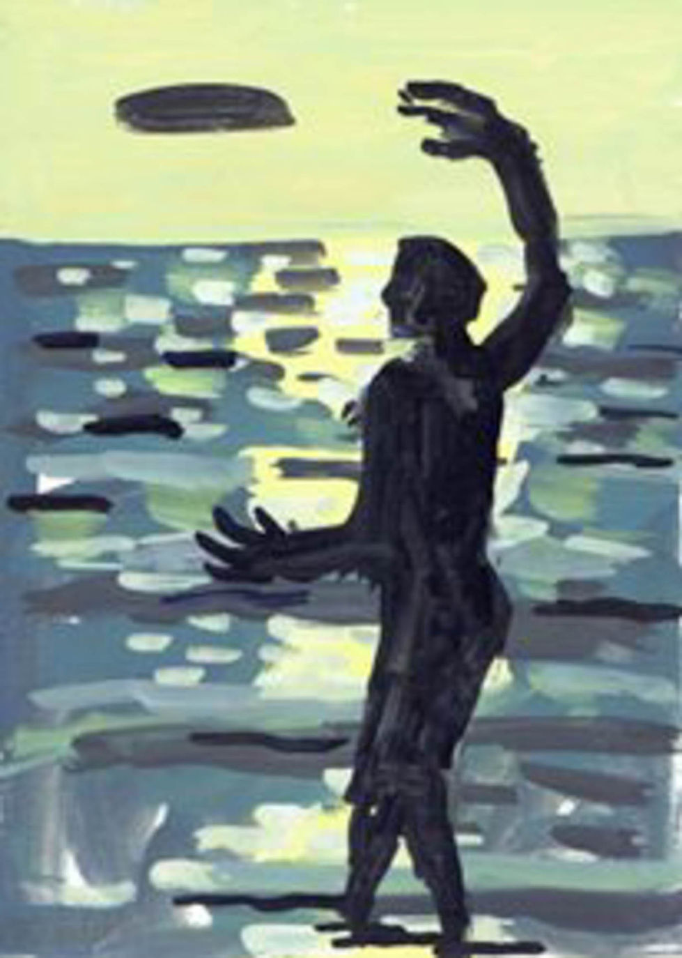 frisbee thrower_2013_gouache on paper_15x21