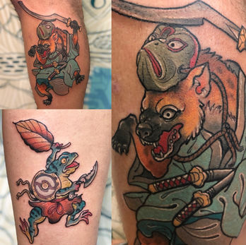 frog tattoo, Oahu tattoo artist,