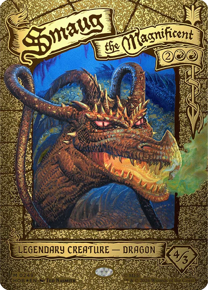 Gold Treatment Smaug the Magnificent The Hobbit MTG