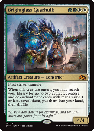 birghtglass gearhulk green white artifact creature - construct