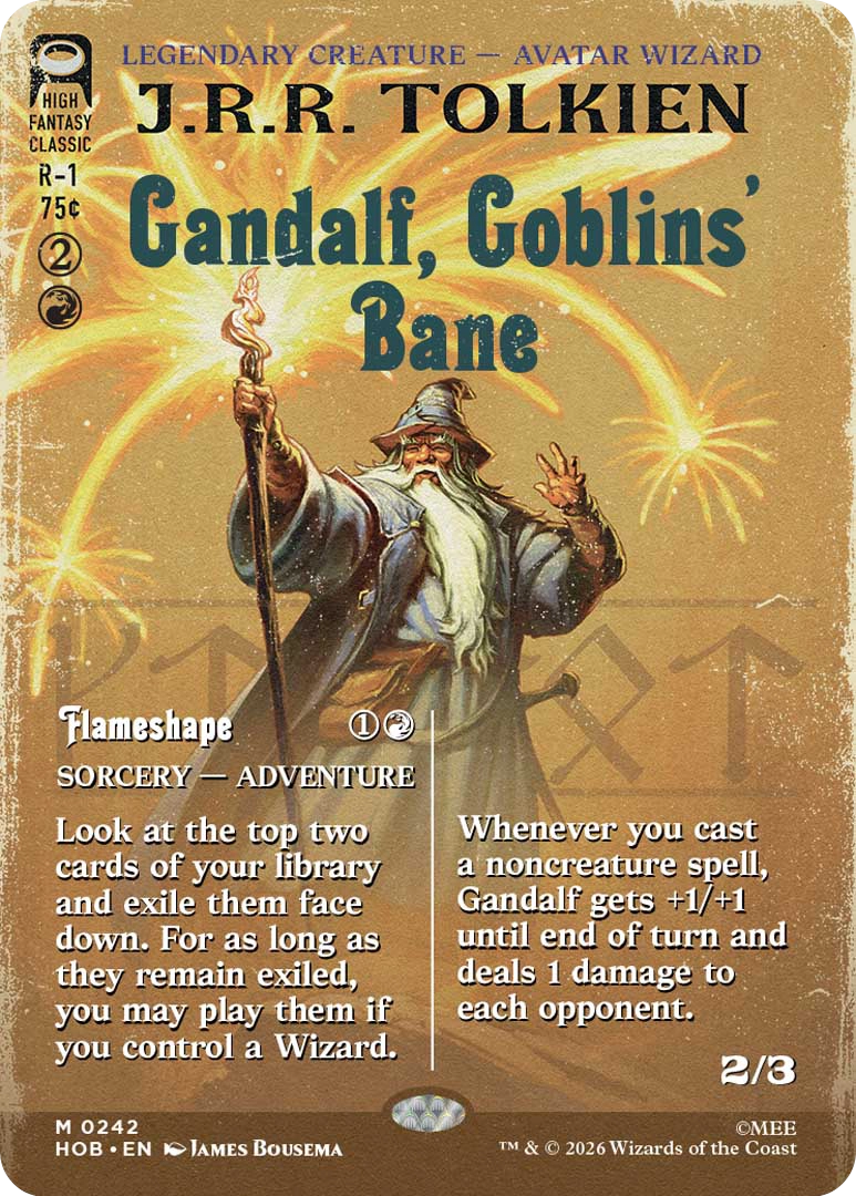 Book Cover TReatment Gandalf, Goblins Bane Hobbit MTG