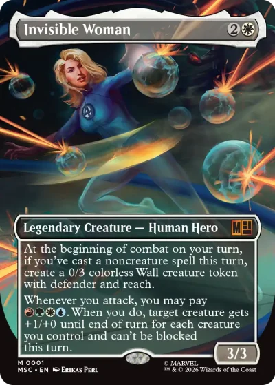 A hero in a blue suit surrounded by shimmering force fields and glowing orbs, appearing to manipulate energy in a dynamic pose. The card frame is blue.