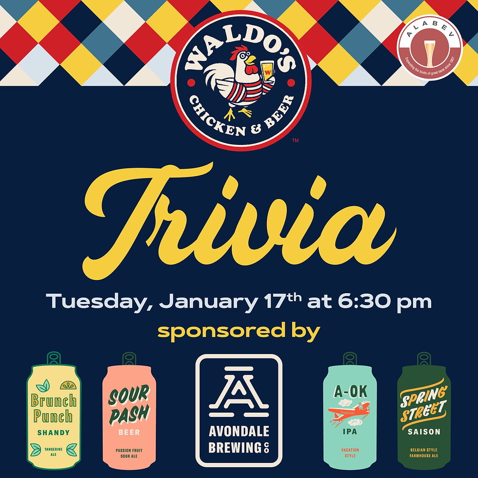 Trivia featuring Avondale Brewing at Waldo's Chicken & Beer