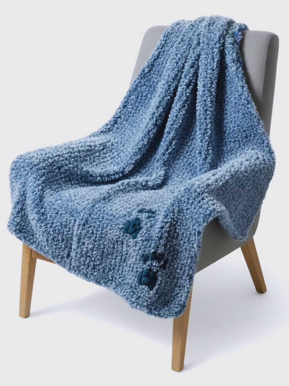 Thumbnail: Frosted Tip Teal Puppy Paws Blanket