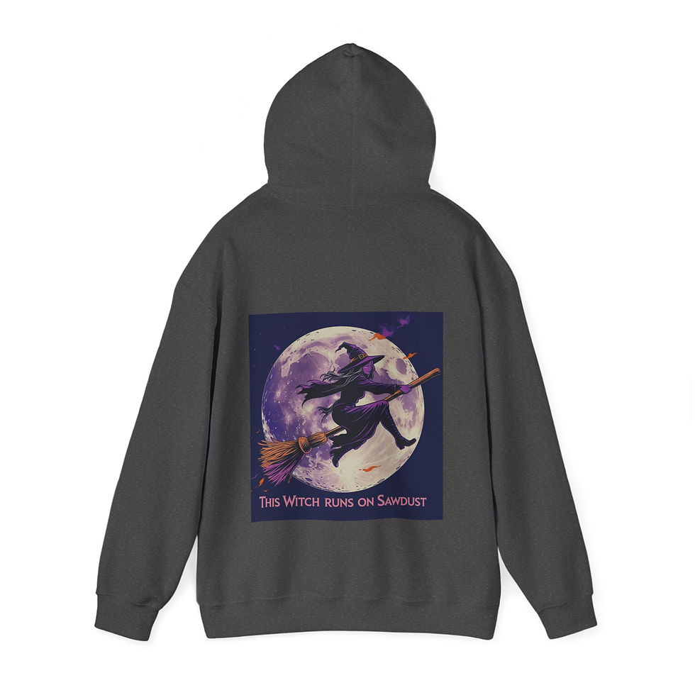 Thumbnail: This Witch Runs on Sawdust - Unisex Halloween Woodshop Hoodie