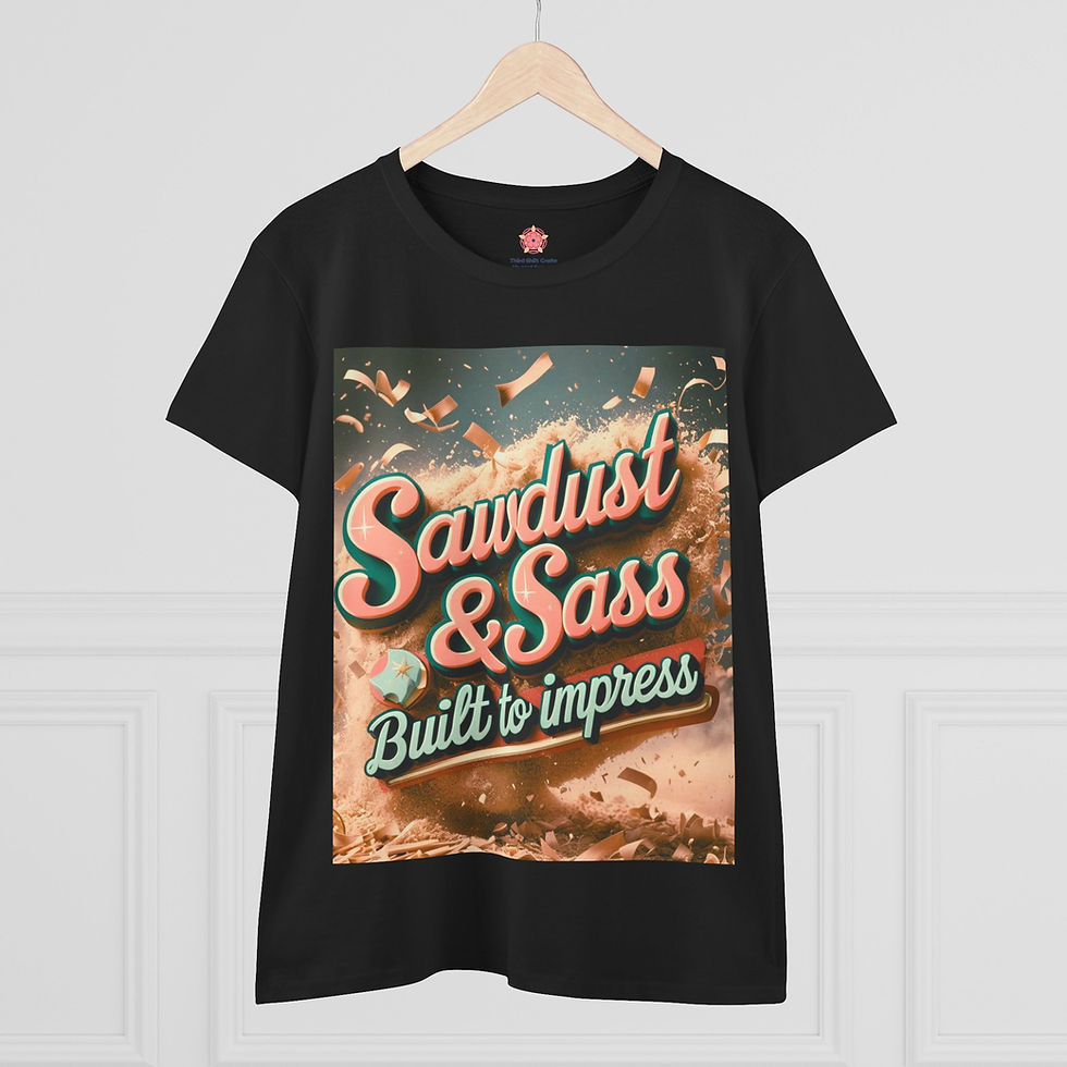 Thumbnail: Sawdust and Sass Built to Impress Womens Woodworking T-Shirt Craft  Confidence