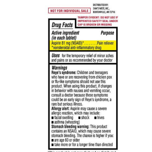 Miniatura: aspirina 81mg 365 tabletas