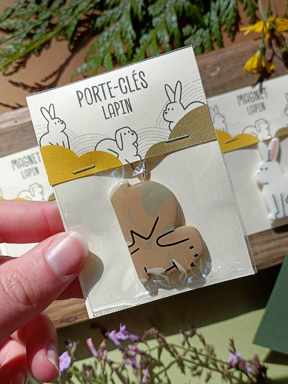 Miniature : Packaging soigné pour porte-clés lapin personnalisé