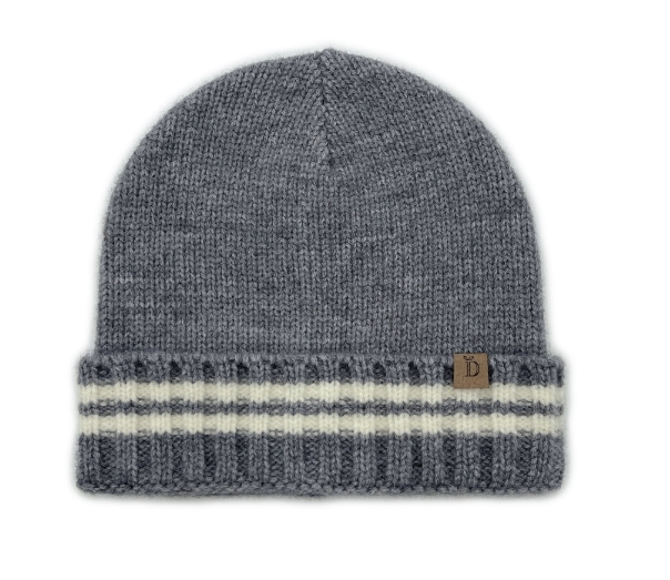 ZC Cove Winter Knit Striped Beanie Grey