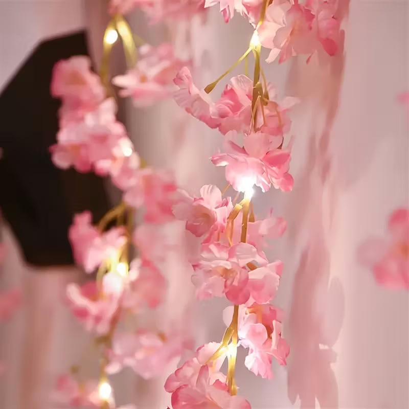 Pink Cherry Blossom String Lights view 4