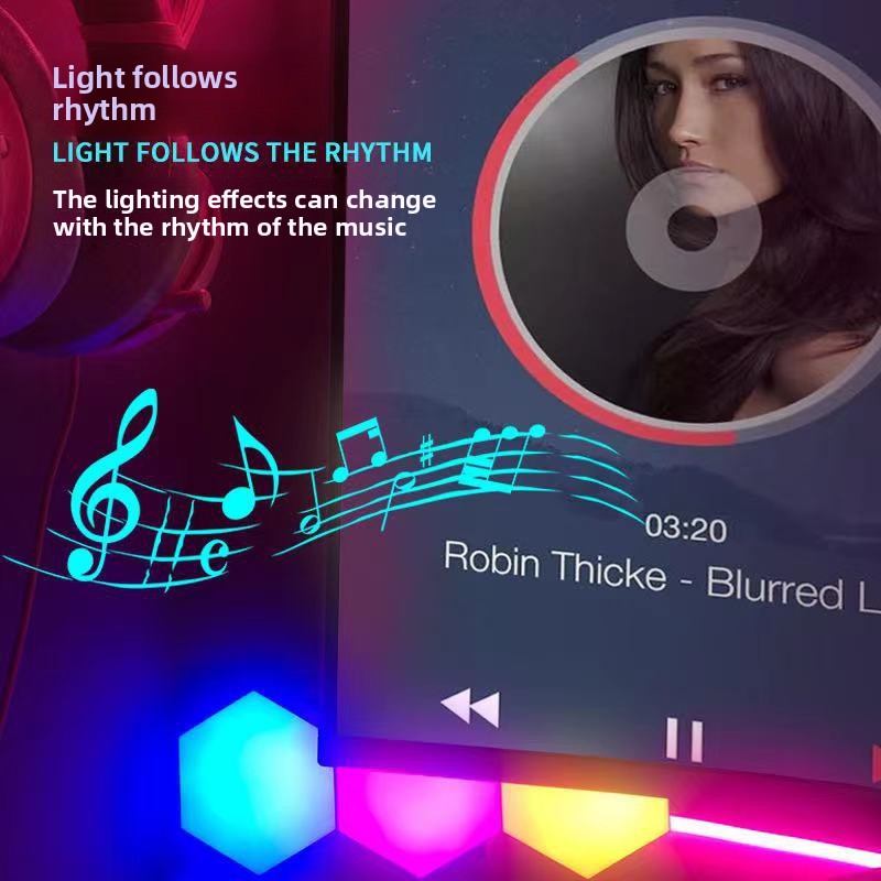 Hexagonal RGB Smart LED Light Panel view 4