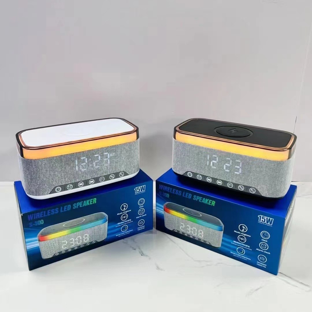 Wireless Charging Bluetooth Speaker with Display Clock view 5
