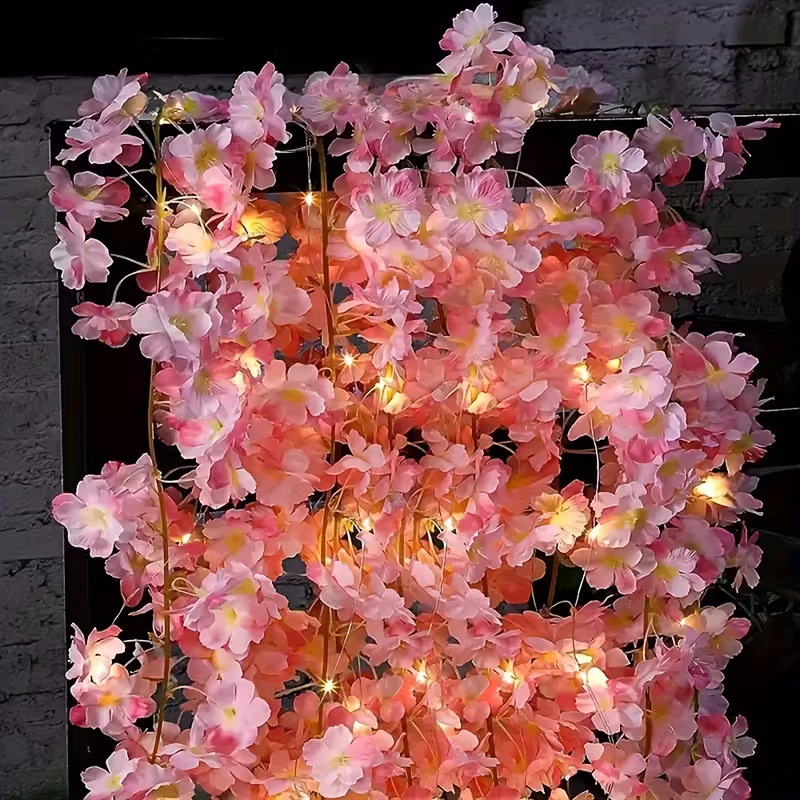 Pink Cherry Blossom String Lights view 3