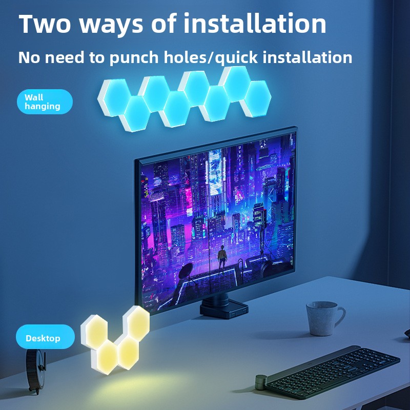 Hexagonal RGB Smart LED Light Panel view 3