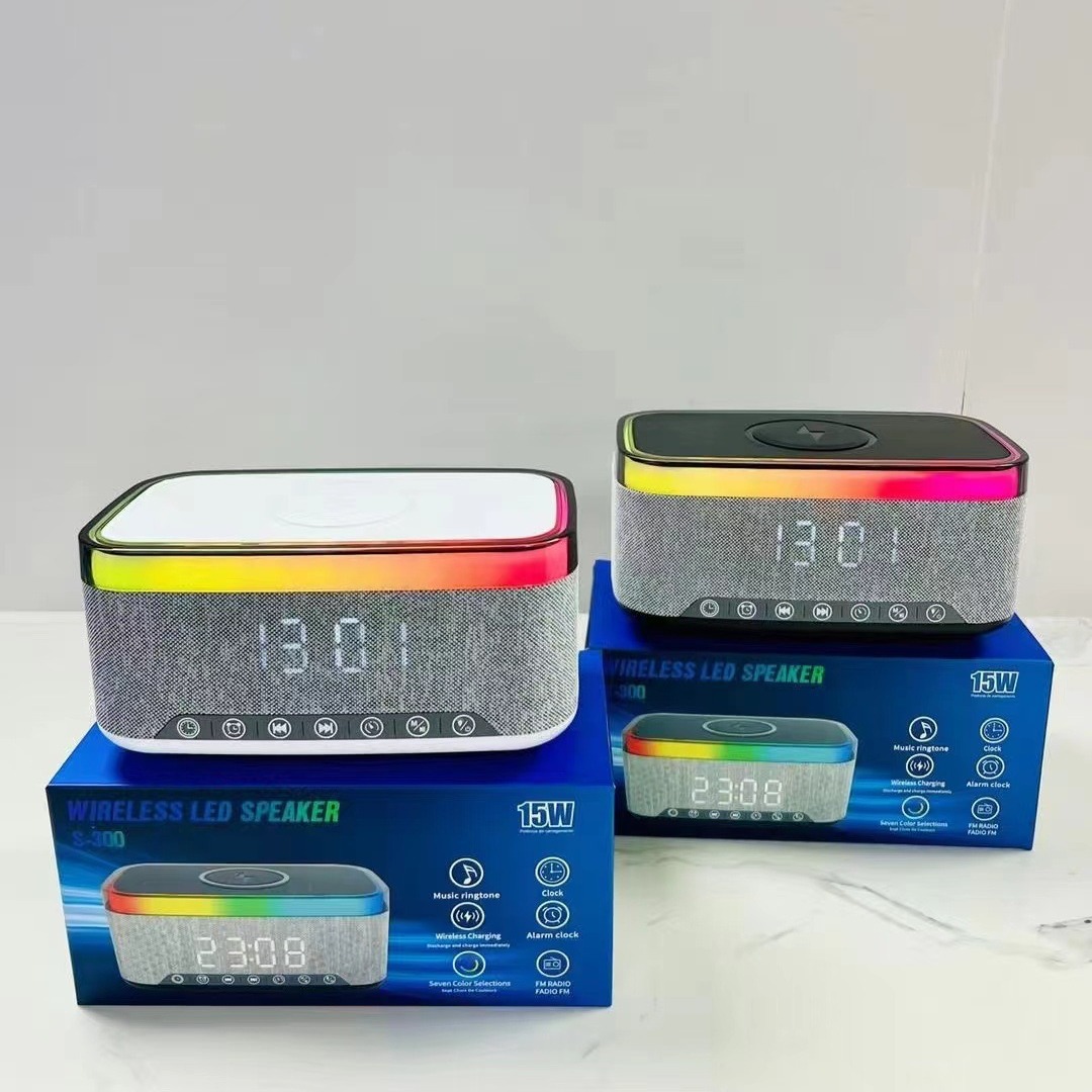 Wireless Charging Bluetooth Speaker with Display Clock view 4
