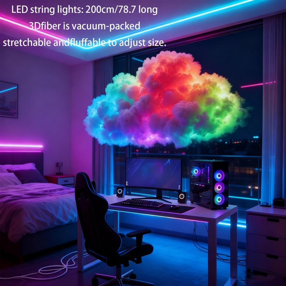 DIY RGB Cloud Night Light with Bluetooth Control view 2