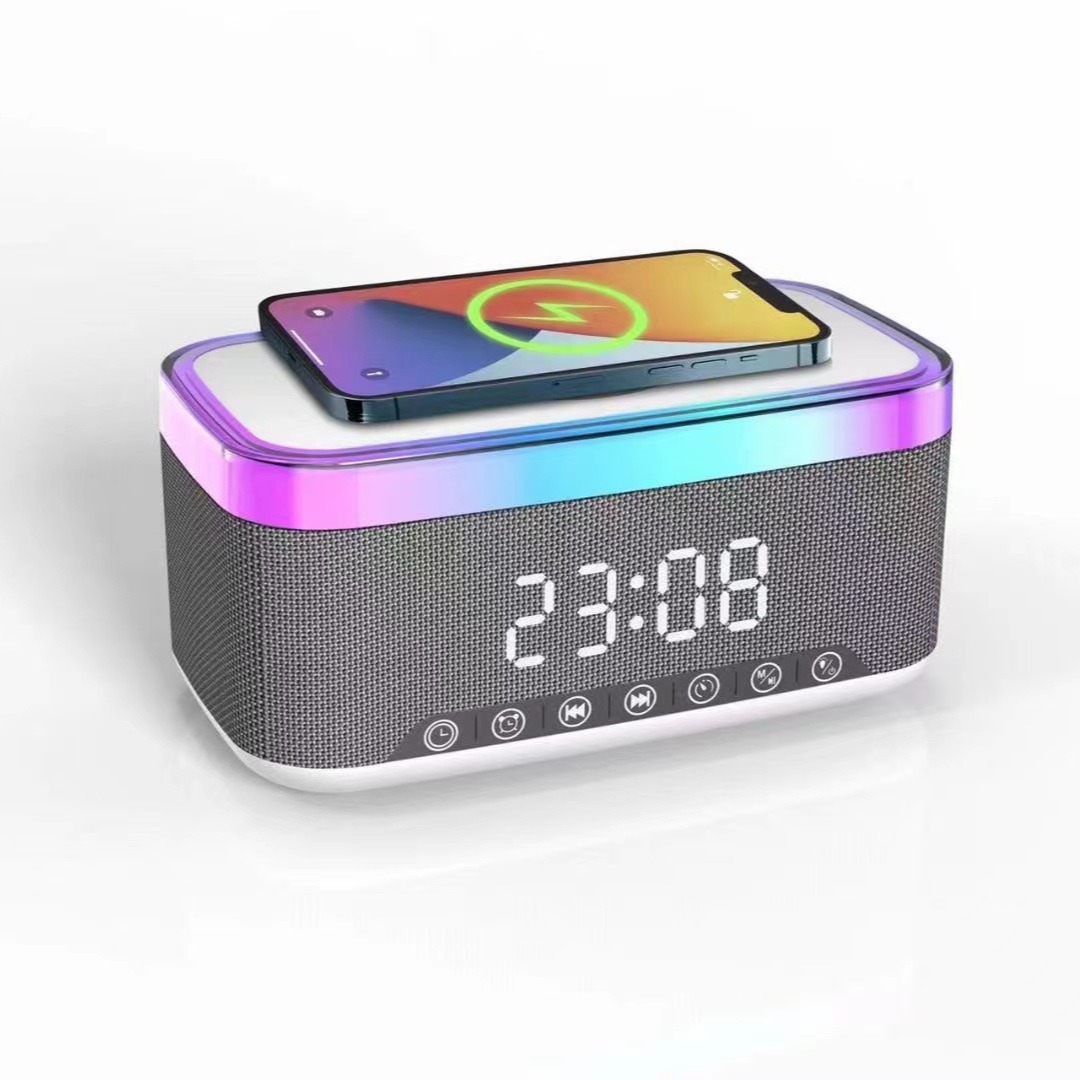 Wireless Charging Bluetooth Speaker with Display Clock view 3