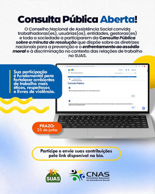 CNAS abre Consulta Pública sobre prevenção ao assédio moral e à discriminação no SUAS
