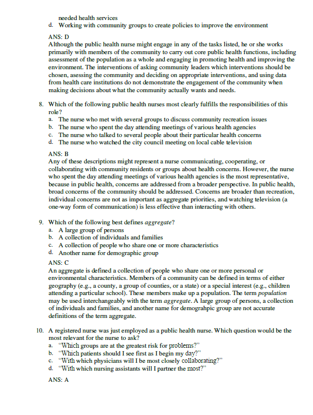 Thumbnail: Foundations for Population Health in Community Public Health Nursing 5e TESTBANK