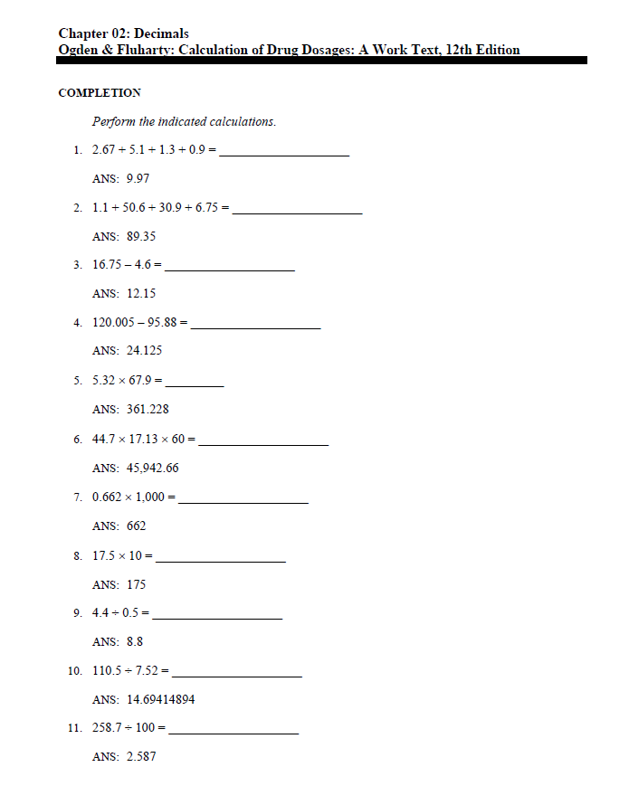 Thumbnail: Calculation of Drug Dosages A Work Text 12th Edition TEST BANK