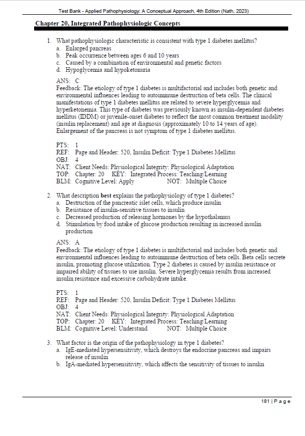 Thumbnail: Applied Pathophysiology A Conceptual Approach 4th Edition TEST BANK