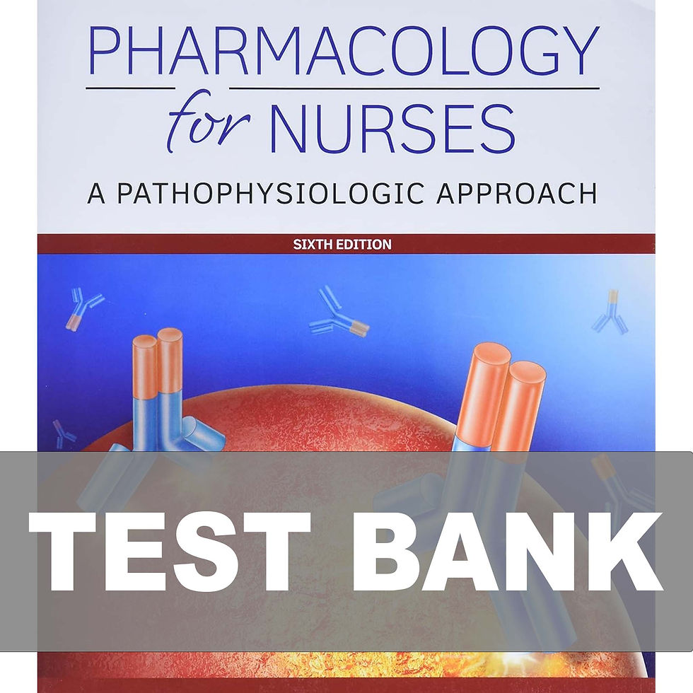 Pharmacology for Nurses 6th Edition Adams TEST BANK