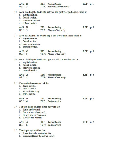 Structure and Function of the Body 16th Edition Patton TEST BANK