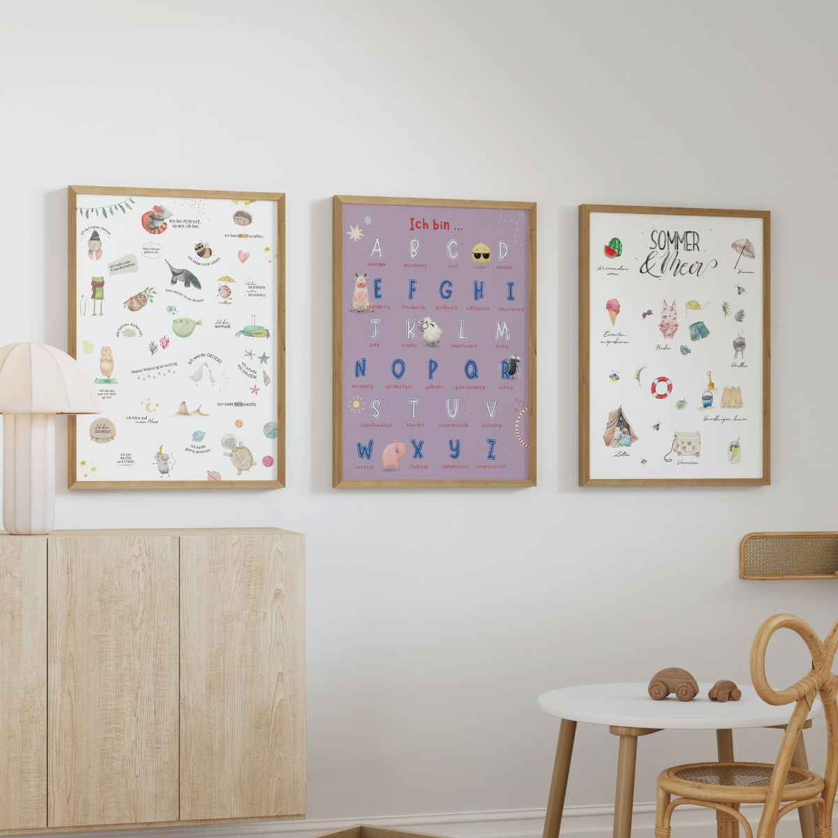 A3 Poster Set für Kinder – frei kombinierbar (2er, 3er oder 4er Set)