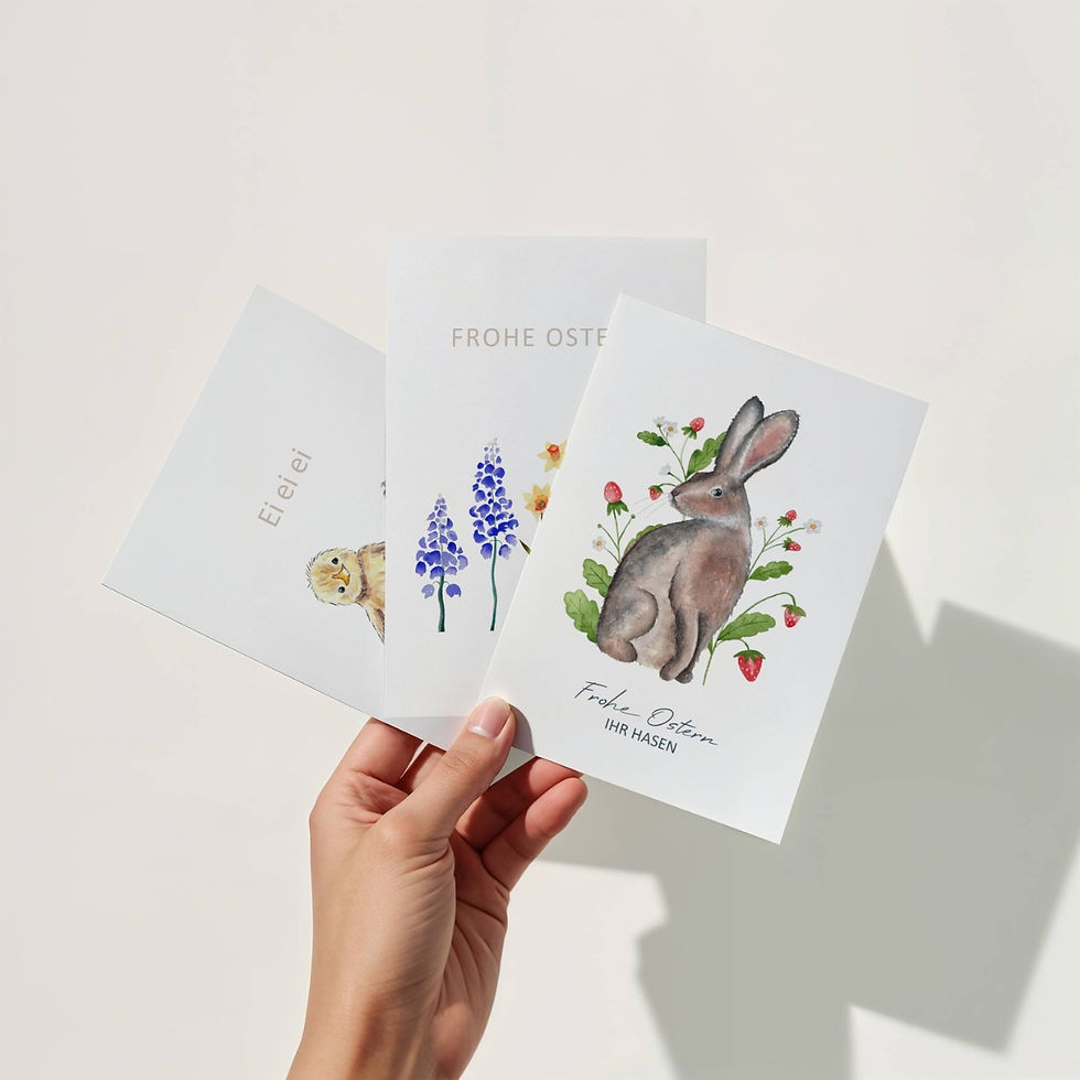 Miniaturbild: Oster-Postkarten-Set | 4 Aquarell-Motive
