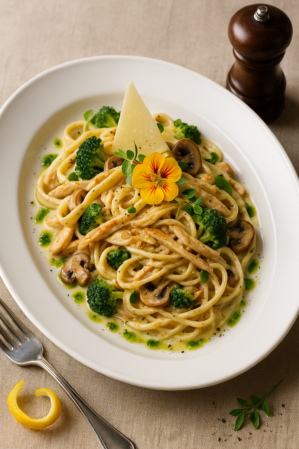 Fettuccine Alfredo au poulet