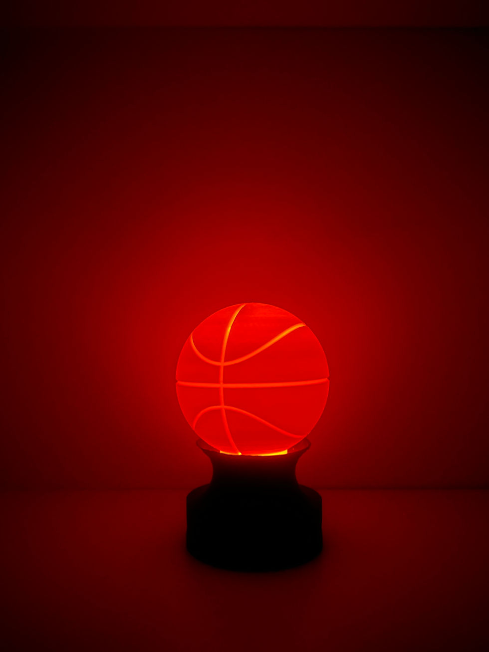 Red glowing basketball lamp