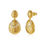Thumbnail: 3D Hollow Gold Gemstone Earring