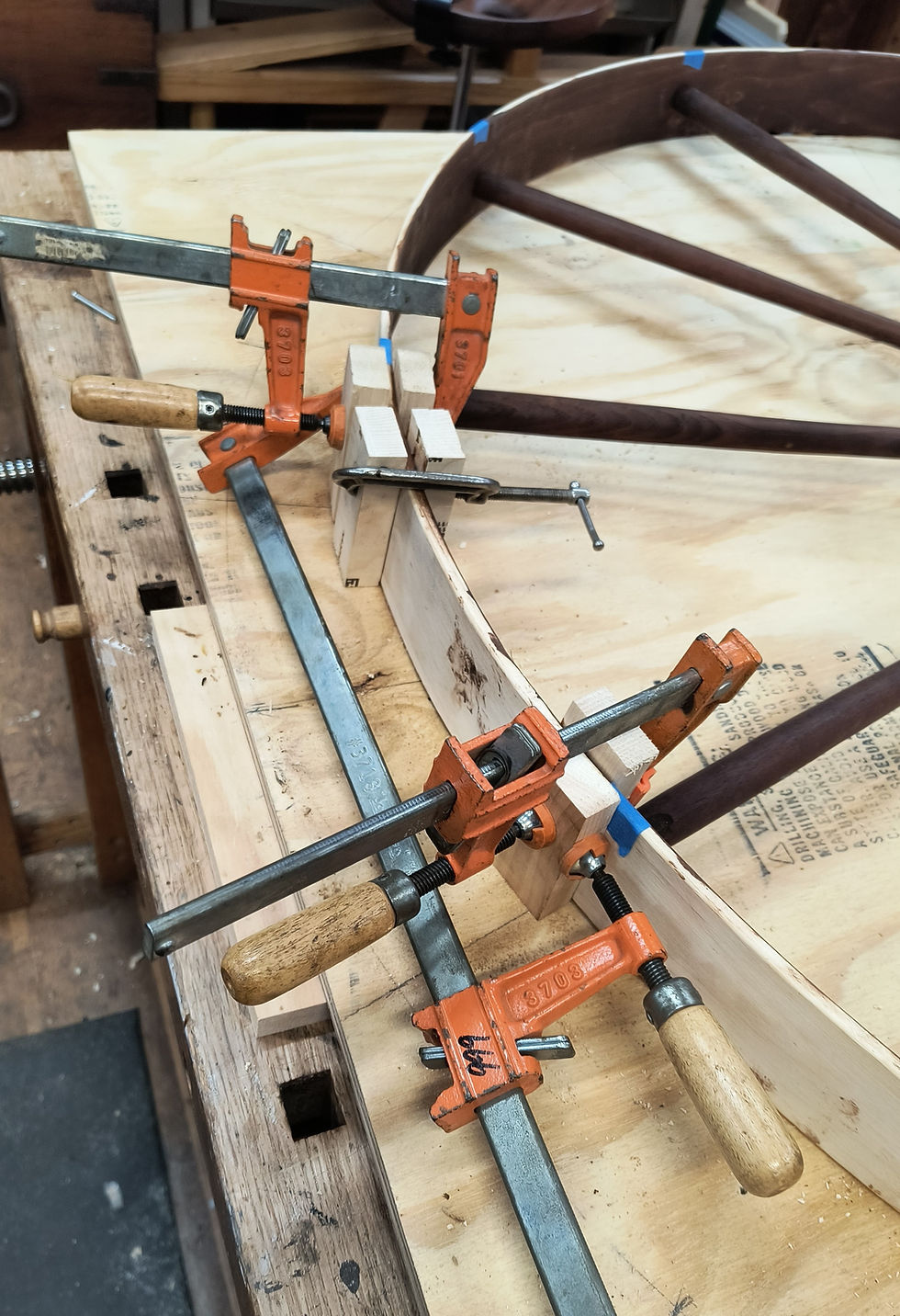 Figure 12 - Clamp Arrangement to Pull Final Scarf Joint Together for Gluing