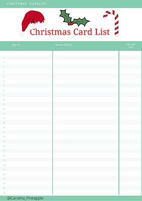 Christmas card list