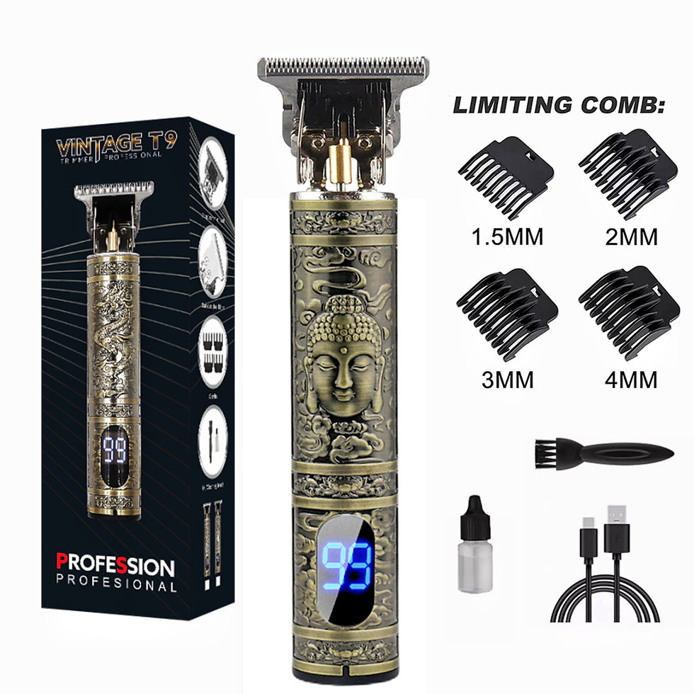 Thumbnail: LCD Display T9 Electric Hairber 0mm Shaver Hair Trimer Home Appliances Travel Ba