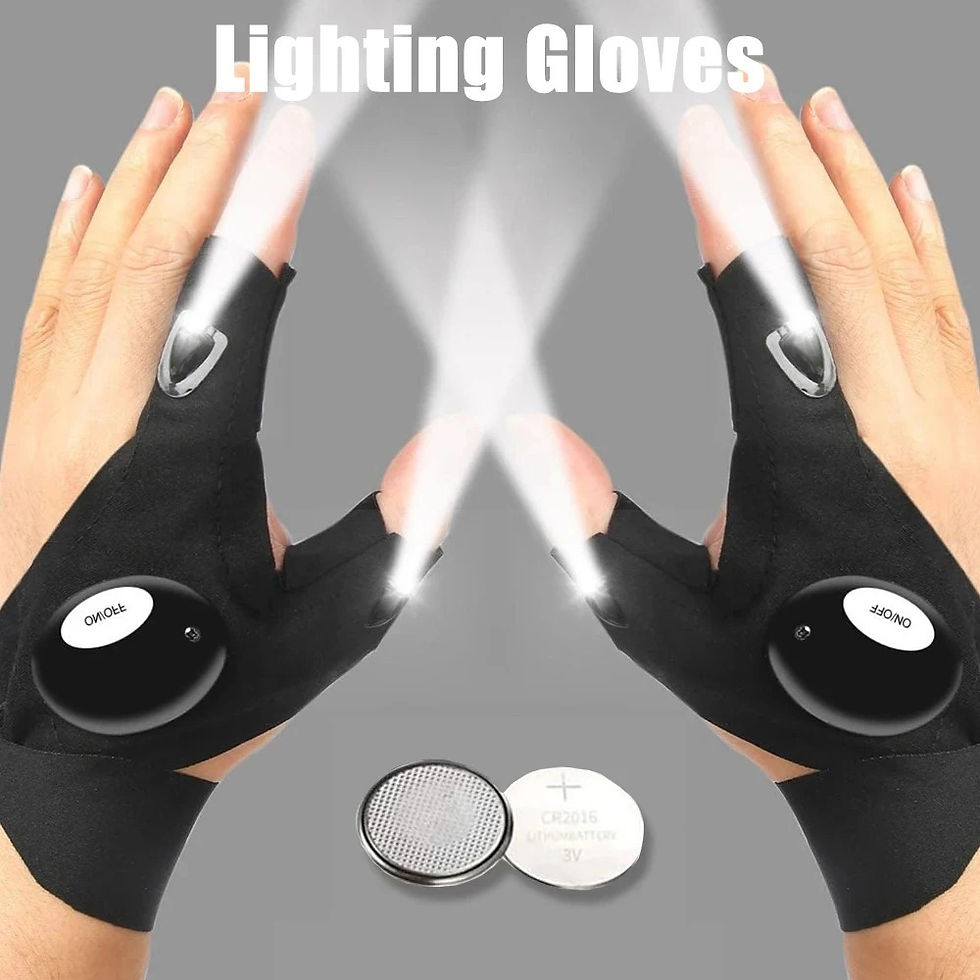 Thumbnail: LED Flashlight Luminous Running Gloves Waterproof Cycling Camping Hiking Rescue 