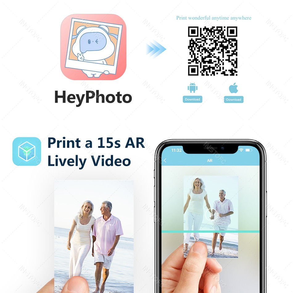 Thumbnail: MT53 Color Photo Portable Printer Mobile Phone Mini Handheld Pocket Wifi Bluetoo