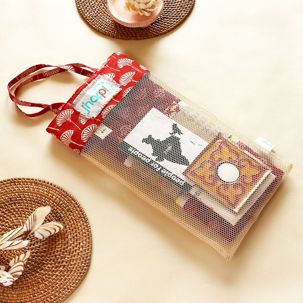 Thumbnail: jhappi Warli Art Table Runner, Tissue Box & Meenakari T-Light Gift Set