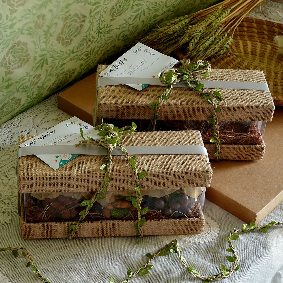 Thumbnail: jhappi Eat & Greet – Gourmet Savouries & Chocolates Gift Set | Handcrafted by Tribal Artisans from Maharashtra