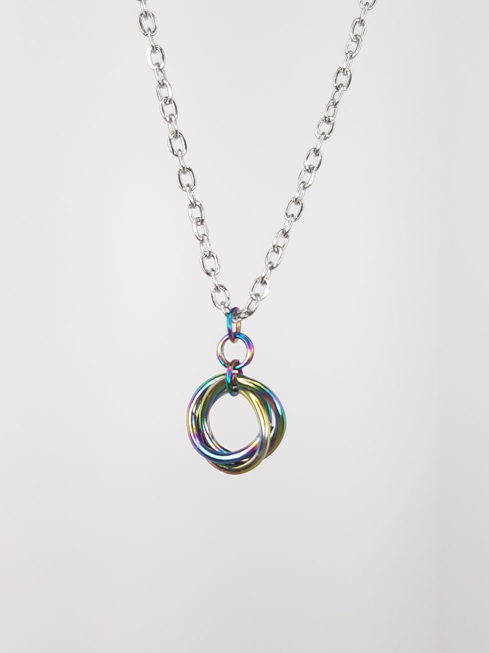 Mobius rainbow steel necklace